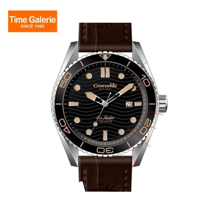 Crocodile CRDW7022.128L Stainless Steel Case Brown Leather Black Dial Men Watch Crocodile CRDW7022.128L Stainless Steel Case Brown Leather Black Dial Men Watch
